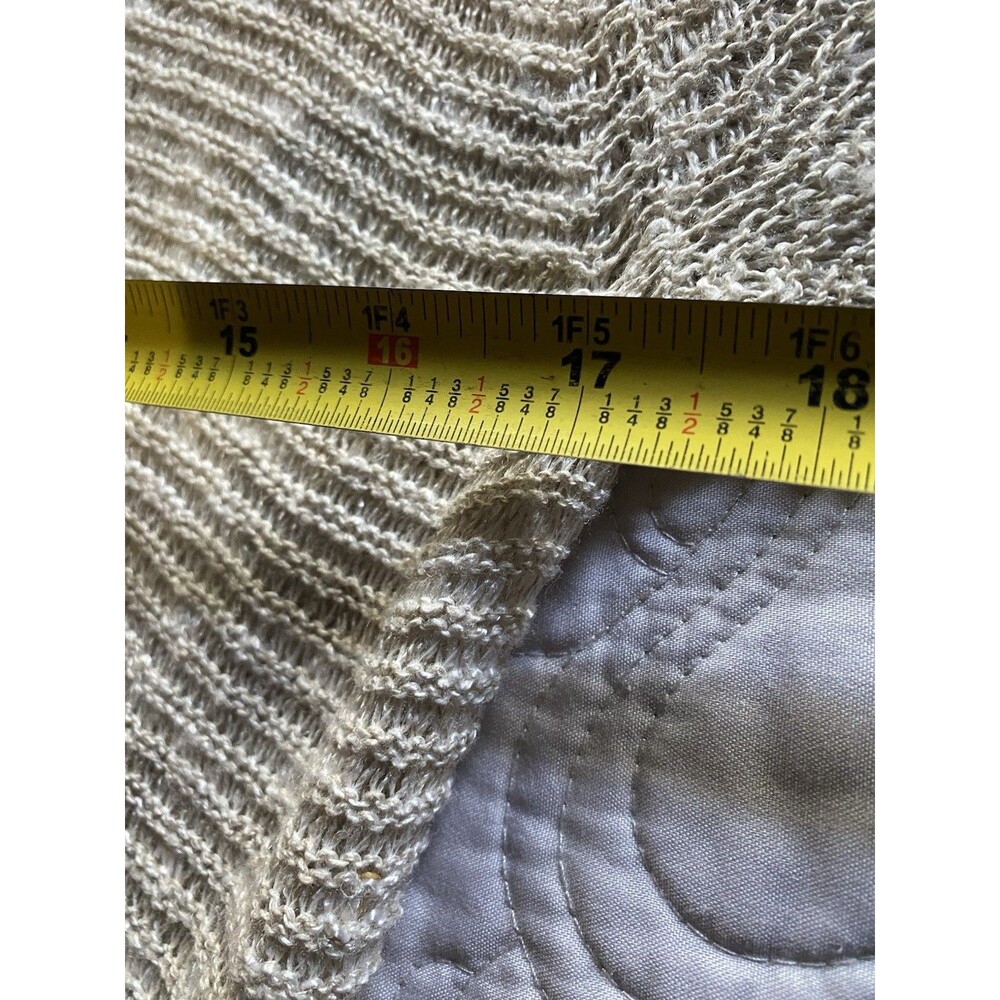 Eileen Fisher L Crochet Long Open Front Cardigan Boho Bohemian Minimalist D25 - Picture 4 of 6